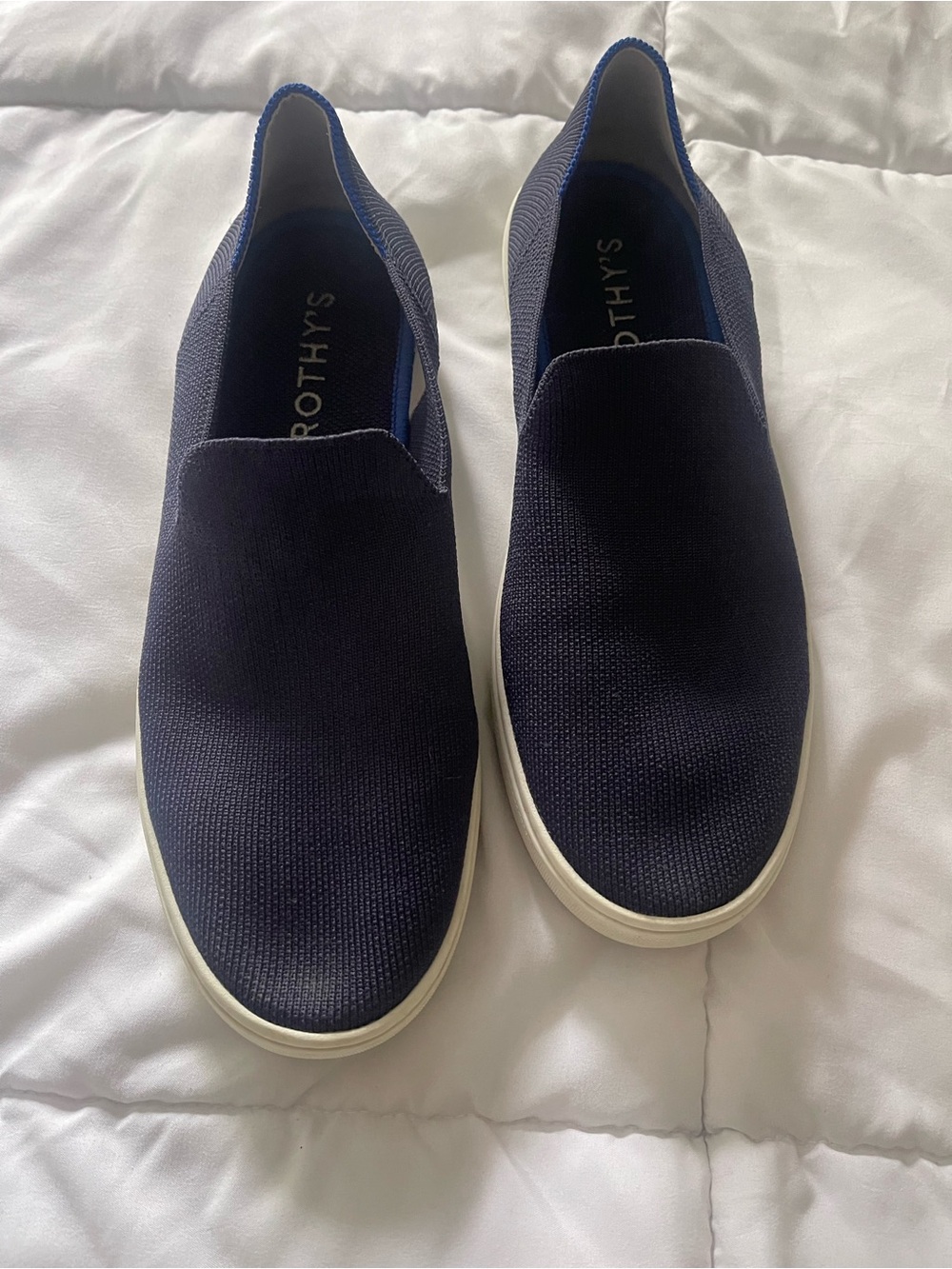 Rothys Navy Blue Slip On Sneakers sz 9.5 Machine Washable Flats Sustainable - Picture 5 of 7